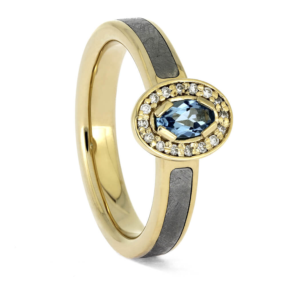 Gold Engagement Ring with Topaz