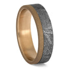 Pink Gold Ring for Men with Gibeon Meteorite