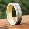 Gibeon Meteorite and Sandblasted White Gold Ring
