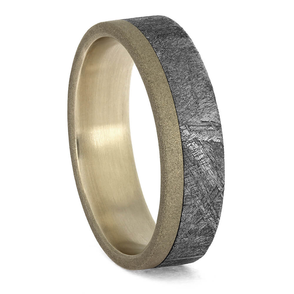 White Gold and Meteorite Wedding Band