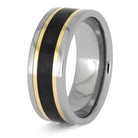 Gold and Carbon Fiber Ring for Men