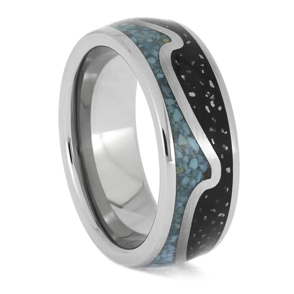 Men's Unique Wedding Band with Stardust