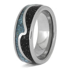 Stardust Wedding Band for Men with Turquoise