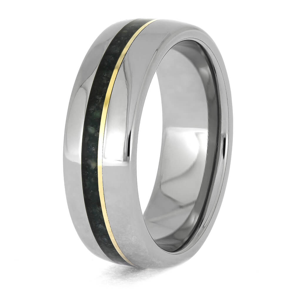 Titanium and Gold Emerald Ring