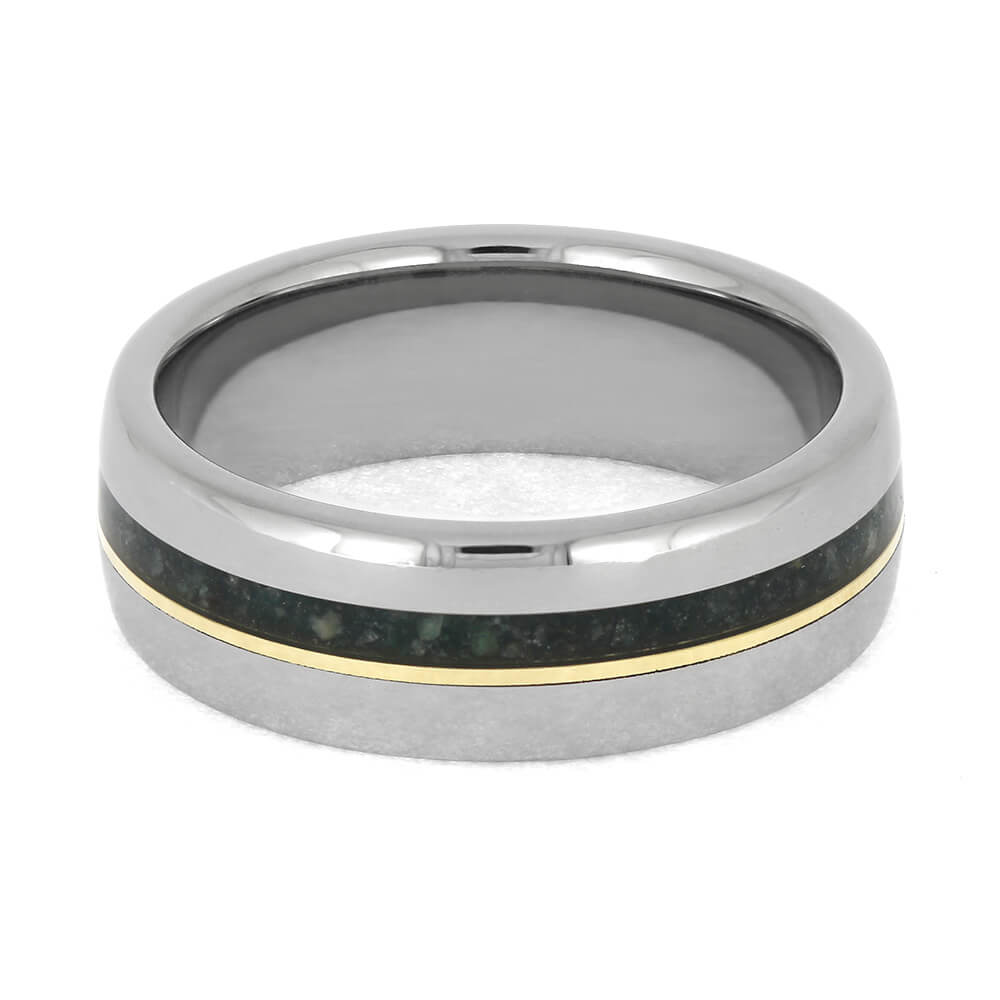 Emerald Ring with Gold Pinstripe