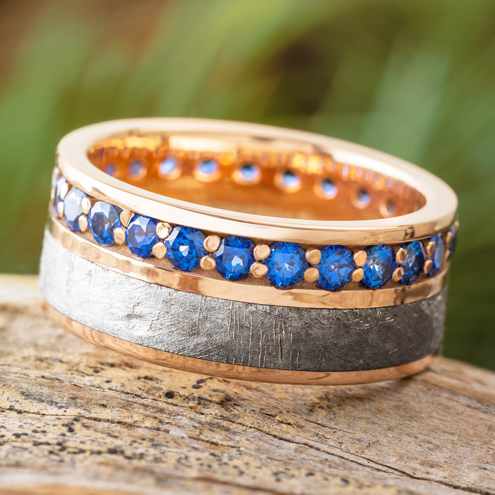 Rose Gold and Sapphire Eternity Band
