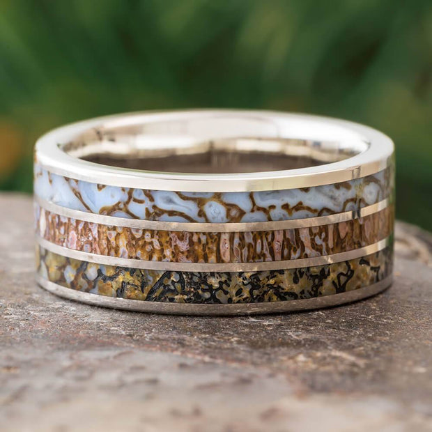 Dinosaur Bone Ring in Platinum