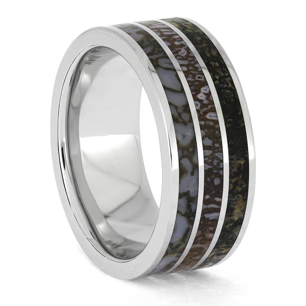 Dinosaur Bone Wedding Band in Platinum