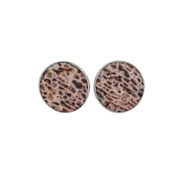 Small Earrings with Deer Antler Inlays