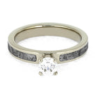 Meteorite Engagement Ring with Diamond