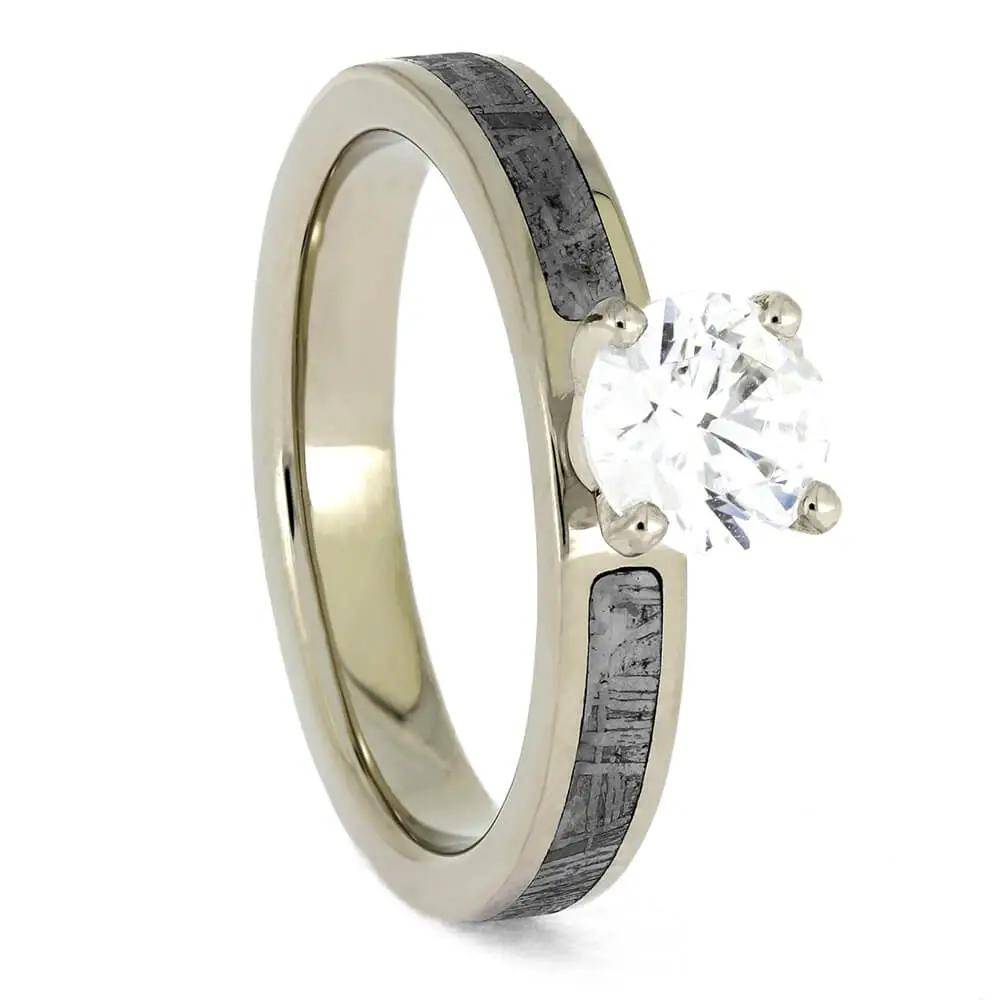1 Carat Engagement Ring with Meteorite