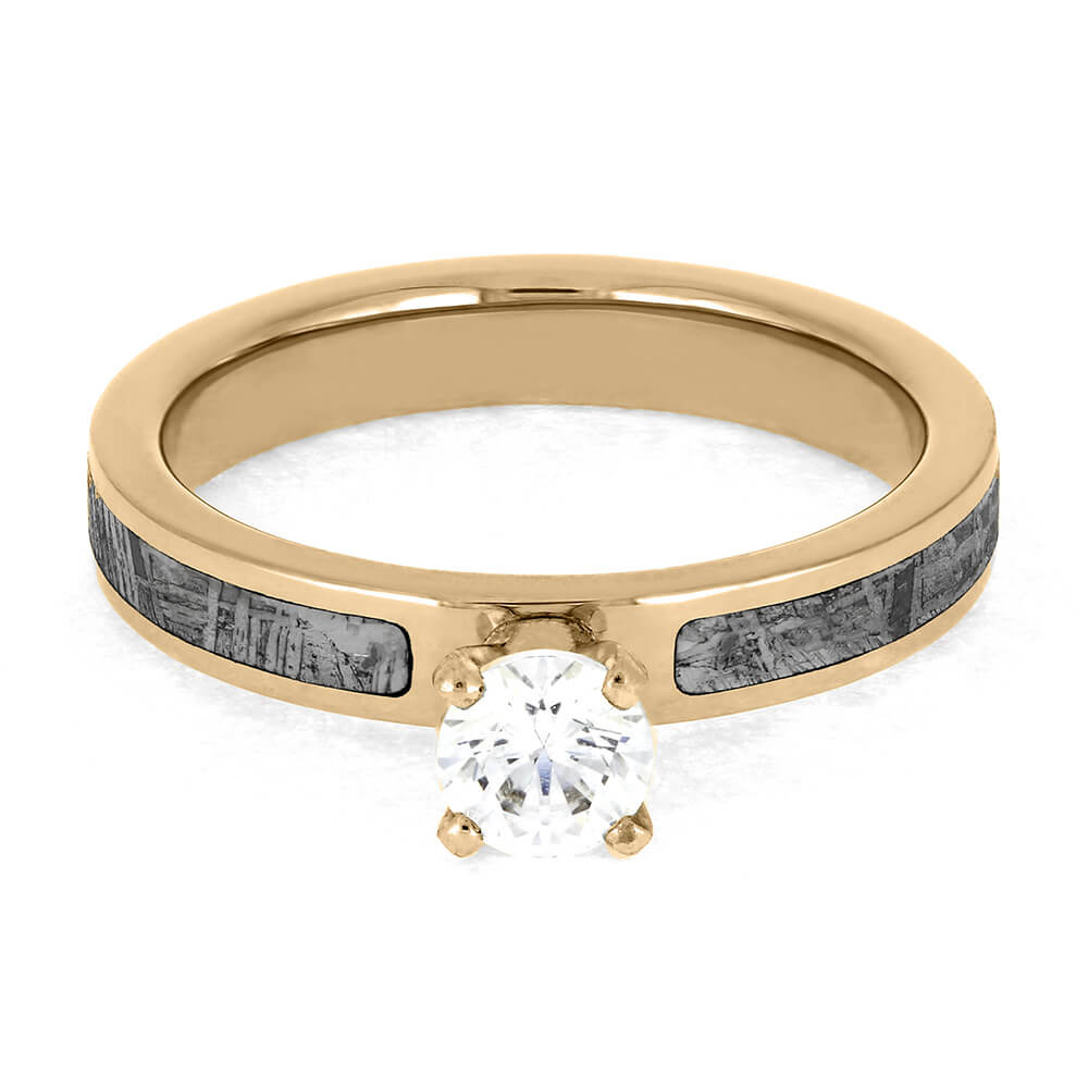 Diamond Ring with Gibeon Meteorite