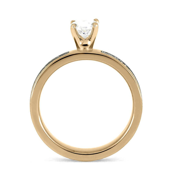 Meteorite and Rose Gold Engagement Ring