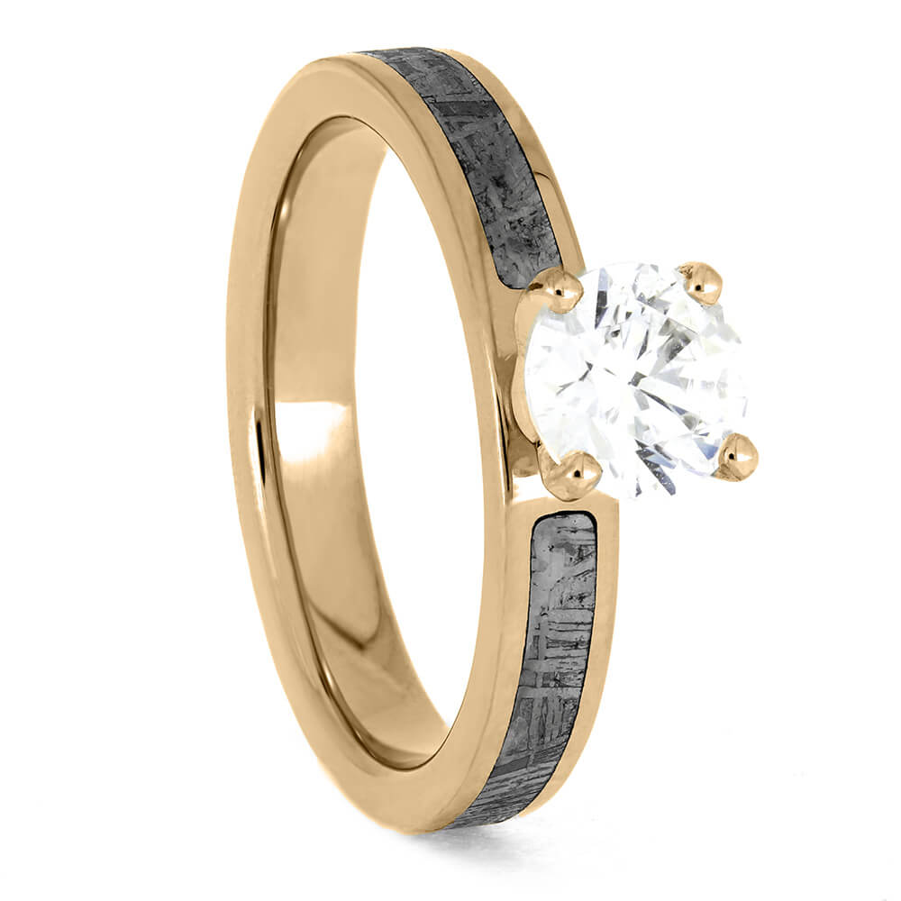 Meteorite Ring in Rose Gold