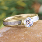 Meteorite Engagement Ring in Yellow Gold