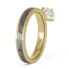 Diamond and Meteorite Engagement Ring