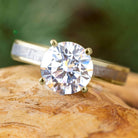 Meteorite Engagement Ring with 3 CT Diamond