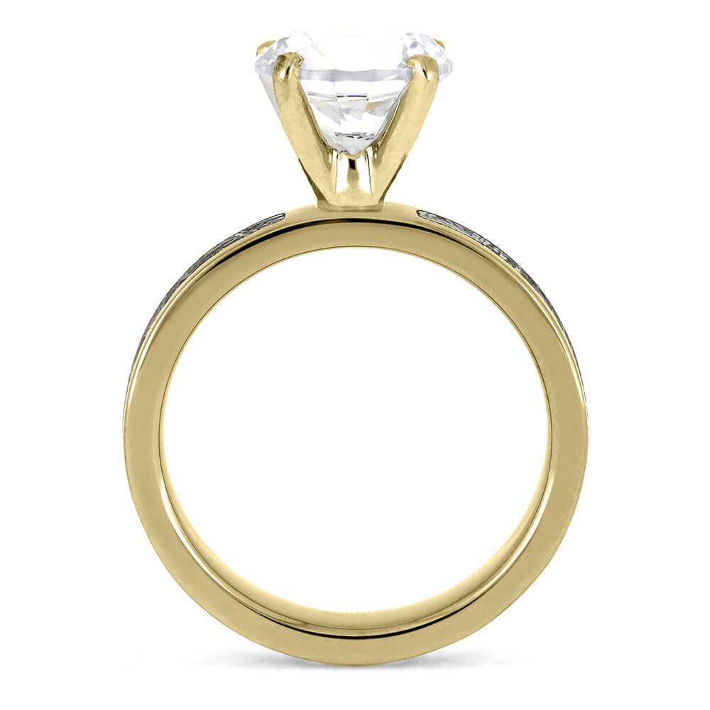 Classic Engagement Ring with Meteorite
