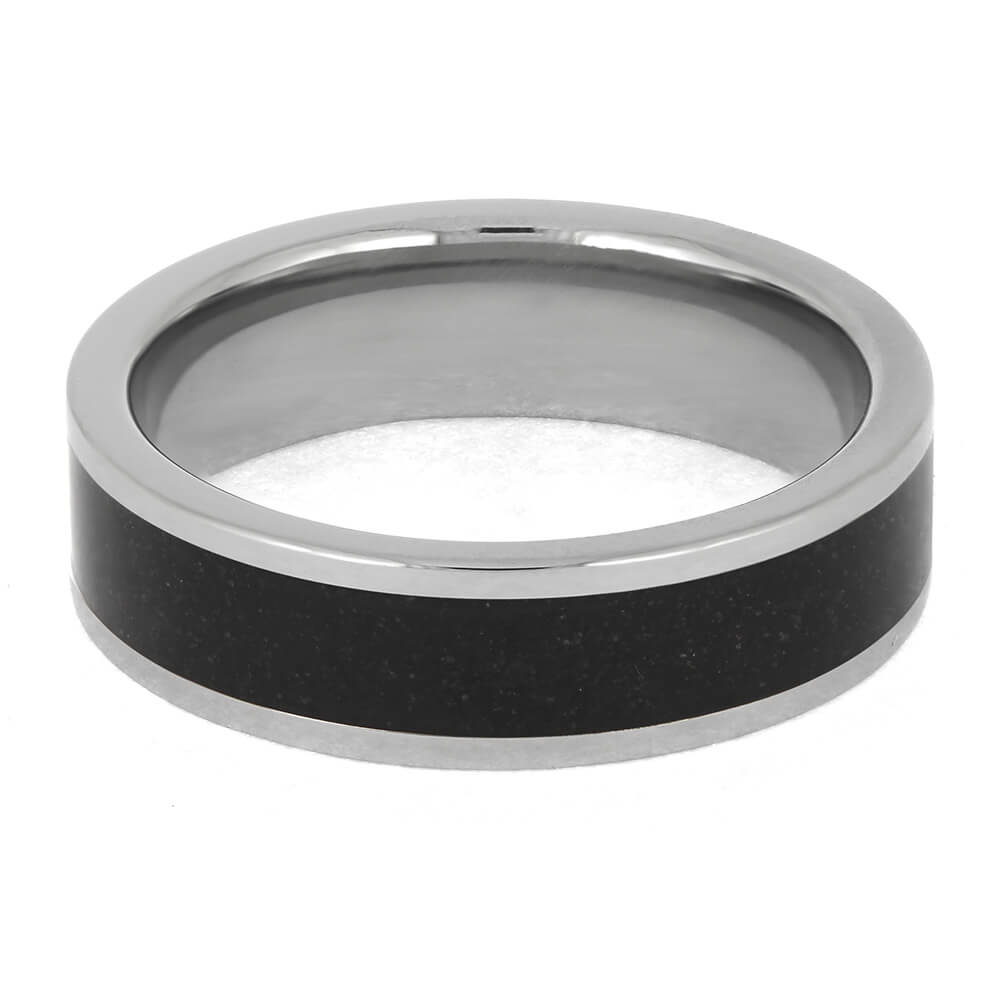 Black Wedding Band in Titanium