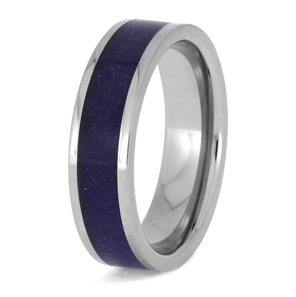 Blue Sand Wedding Band in Titanium