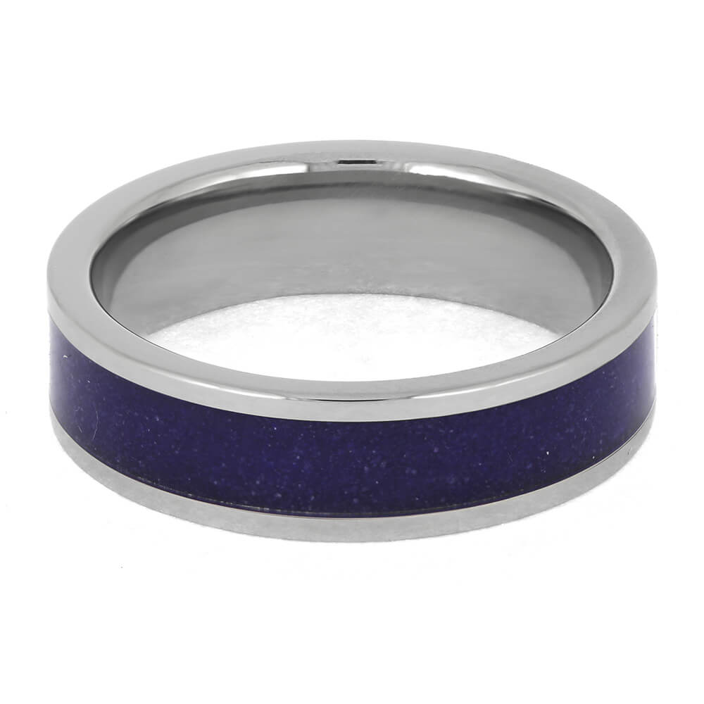 Titanium Ring with Blue Sand
