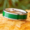 Green Sand Wedding Band in Titanium