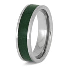 Titanium Wedding Ring with Green Sand