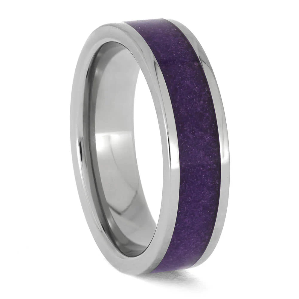 Purple Sand Ring in Titanium