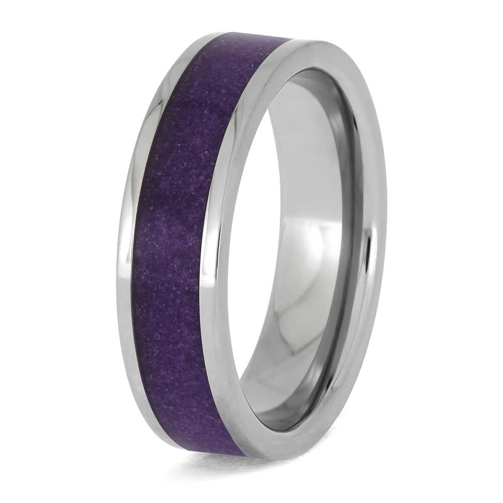 Handmade Ring with Purple Sand Inlay