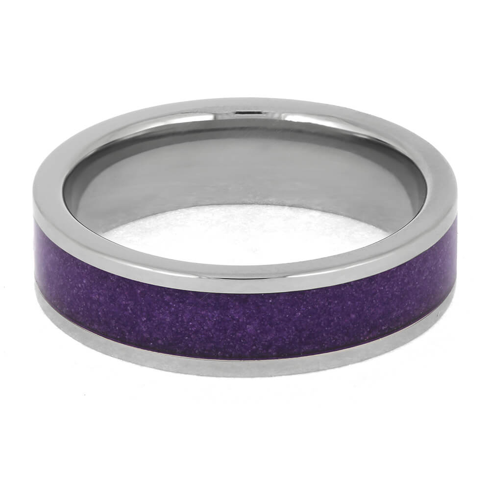Titanium Ring with Purple Sand