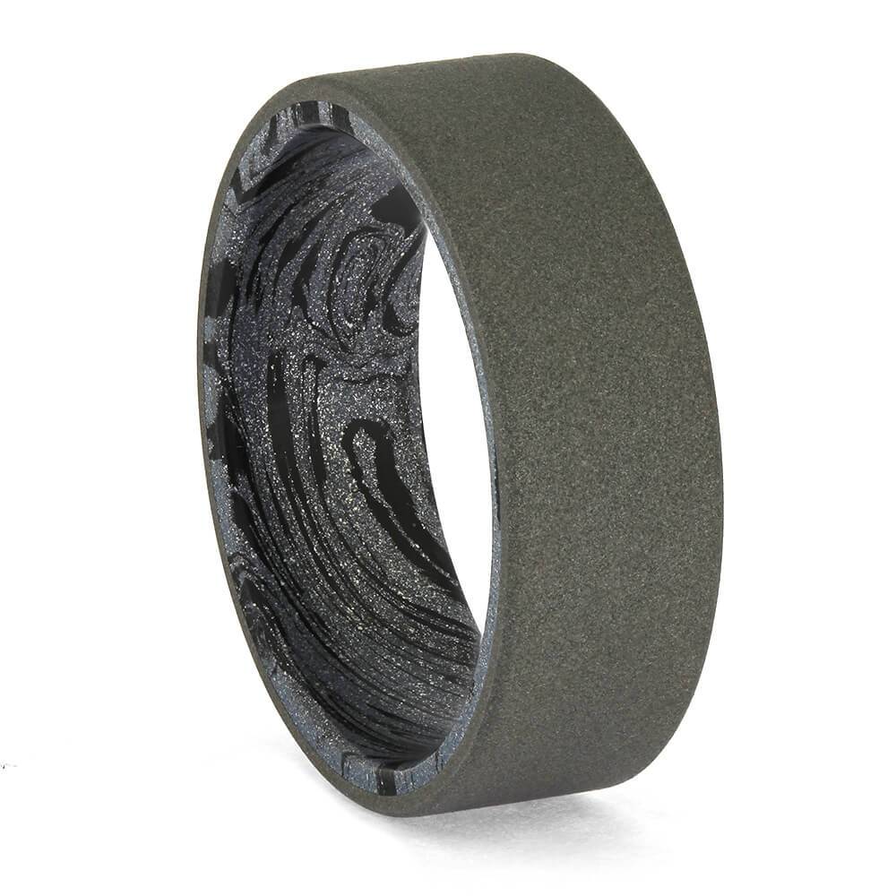 Titanium Wedding Band with Mokume