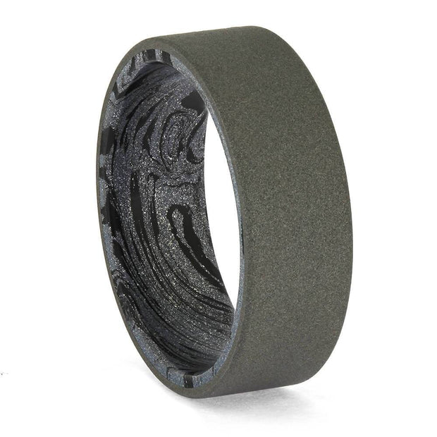 Mokume and Titanium Wedding Band