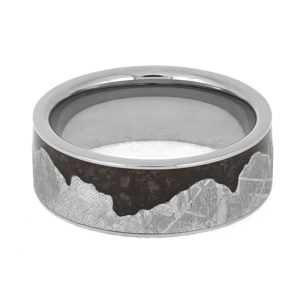 Unique Fossil and Meteorite Mountain Ring