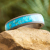 Turquoise Wedding Band in Titanium