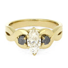 Gold and Meteorite Engagement Ring