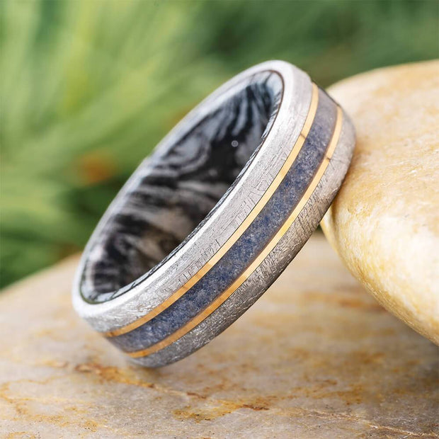 Meteorite and Mokume Wedding Band