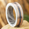 Gibeon Meteorite and Sapphire Wedding Band for Men