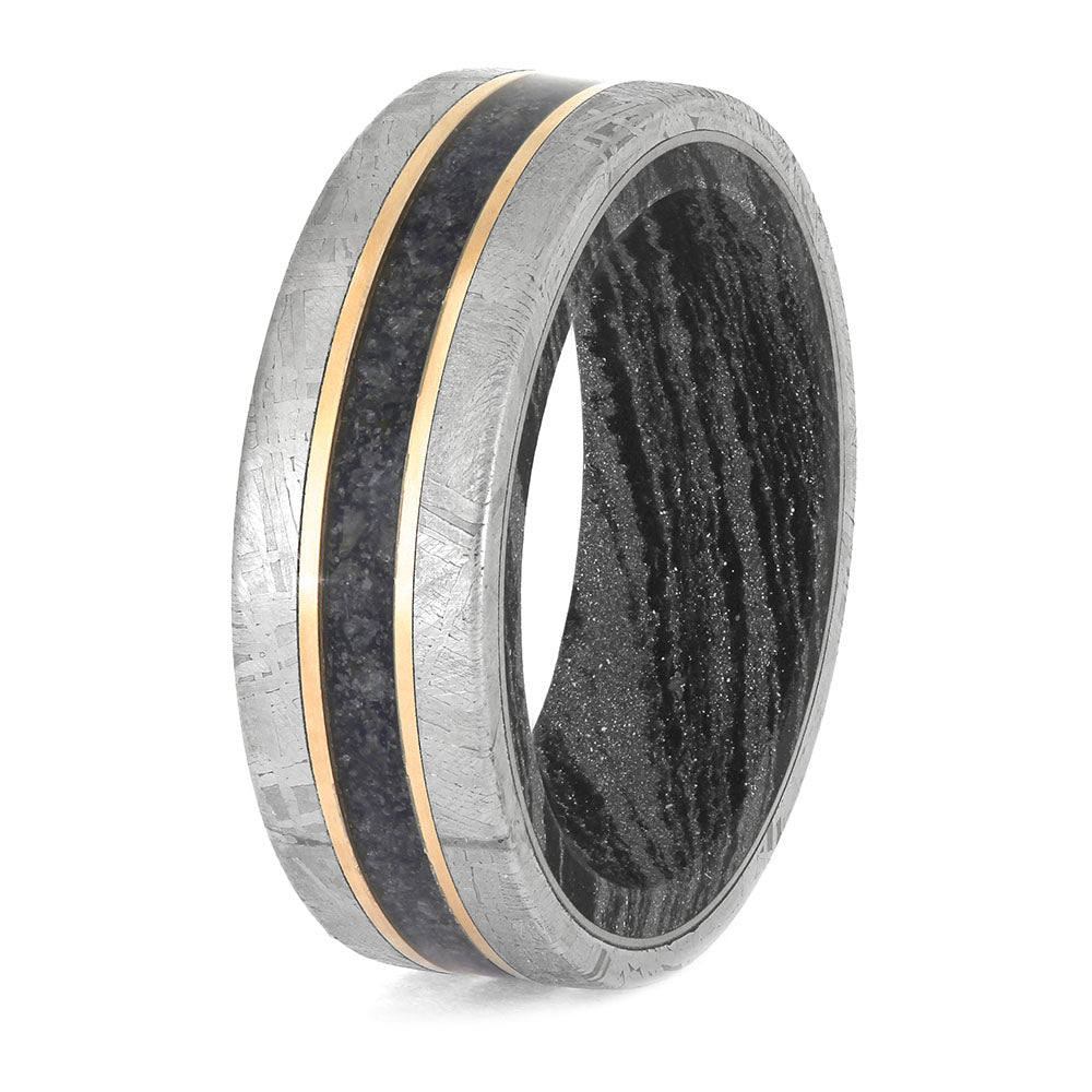 Rose Gold and Meteorite Wedding Band