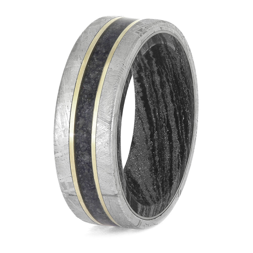 Men's Meteorite and Mokume Ring