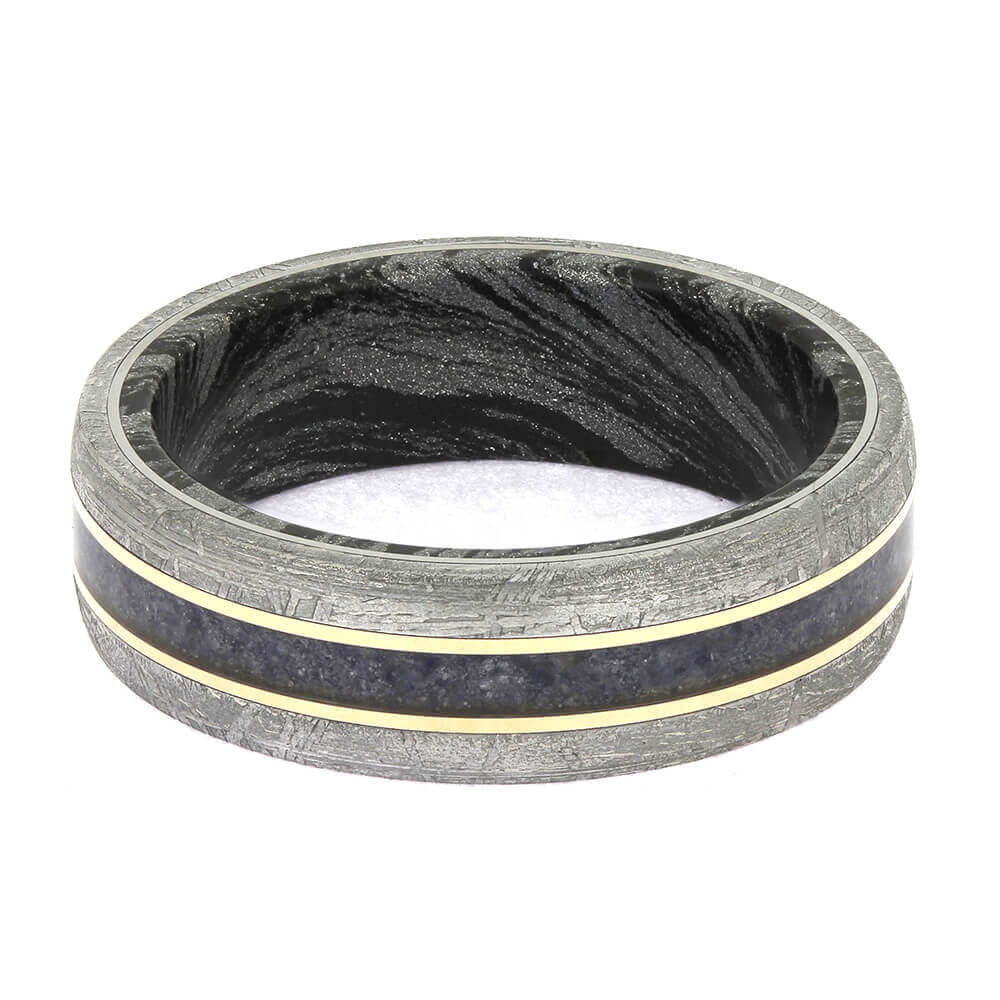 Handmade Meteorite and Mokume Ring