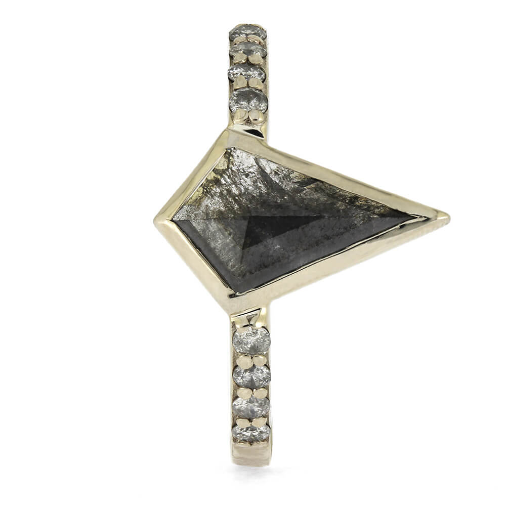 Salt and Pepper Kite Diamond Engagement Ring