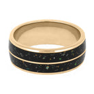 Black Opal Wedding Band, Rose Gold