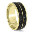 Men's Black Opal Stardust Wedding Band