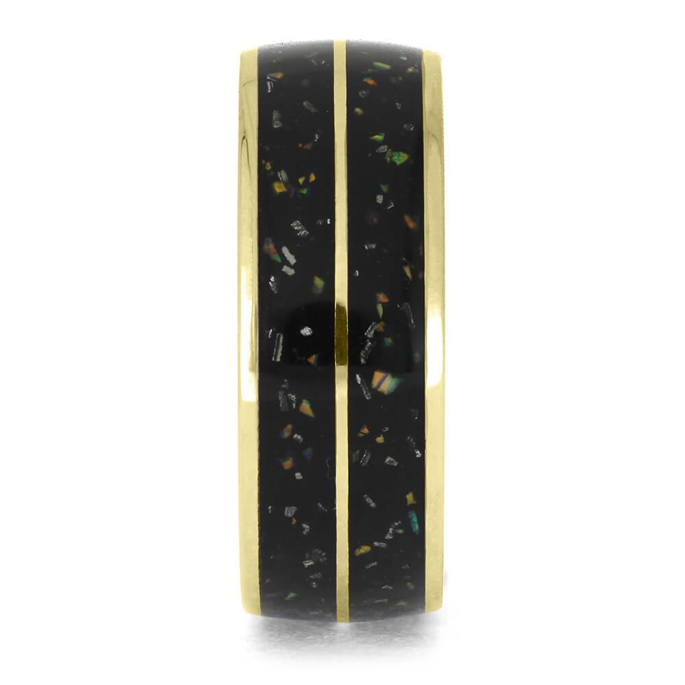 Yellow Gold Opal Ring for Men