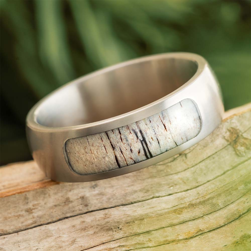 Men's Deer Antler Wedding Band