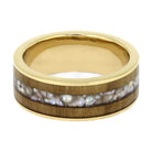 Wood Ring with Pearl Inlay