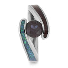 Opal and Wood Wedding Ring