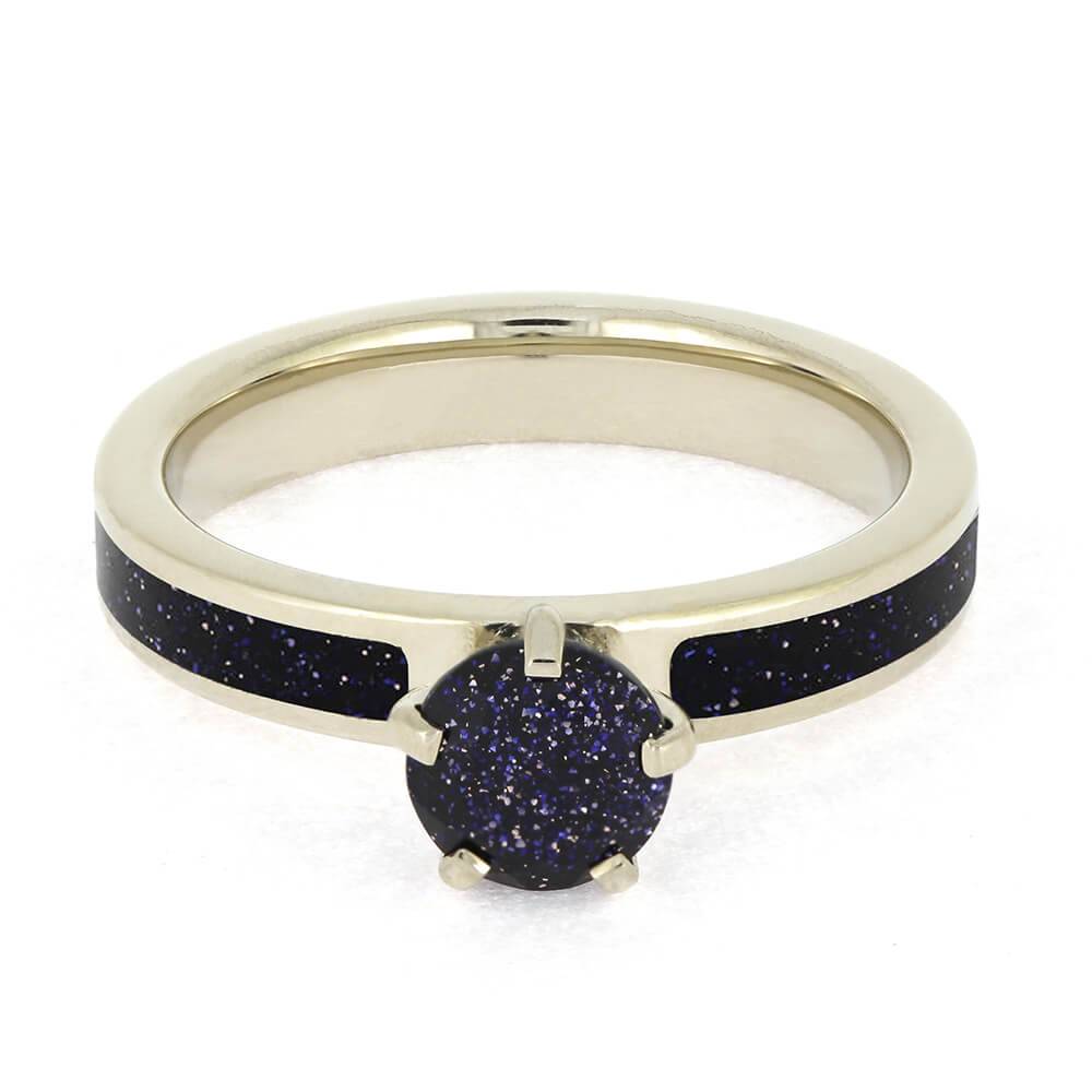 Alternative Engagement Ring with Blue Goldstone