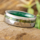 Chrysocolla and Wood Wedding Ring