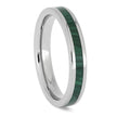 Side view of green malachite titanium ring